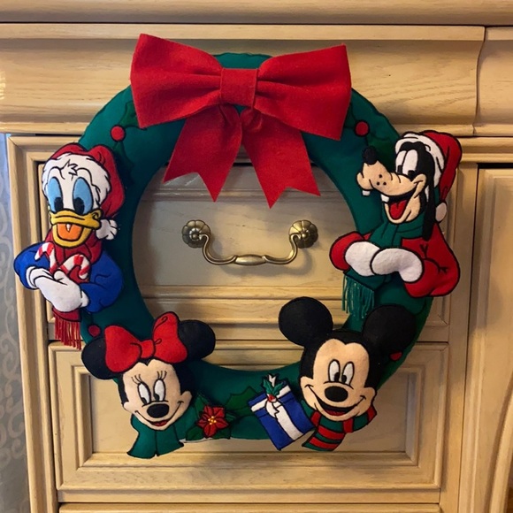 Disney Other - Disney Mickey and Friends Fabric Christmas Wreath